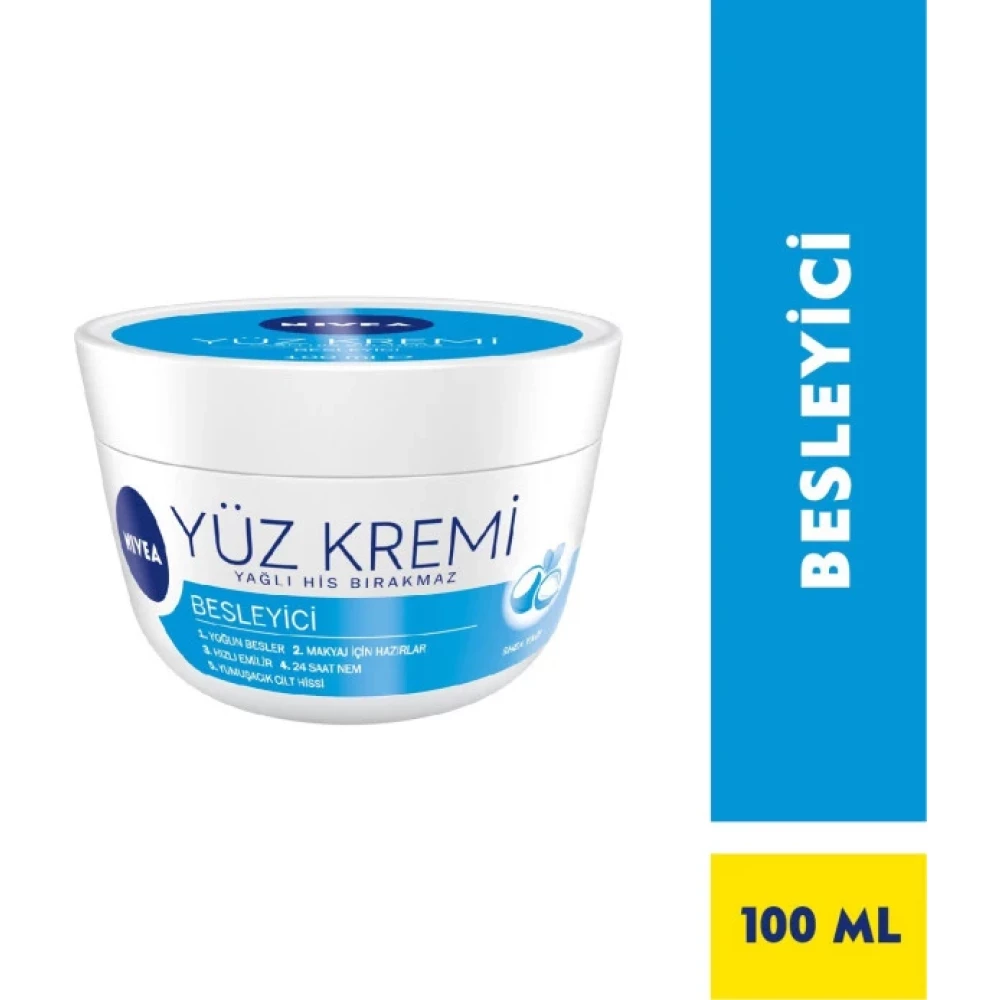 Nivea Besleyici Yuz Kremi 100Ml, Makyaj Bazi, 24 Saat Nemlendirici , Hizli Emilen Yuz Bakim Kremi Gündüz Kremleri Fiyatı