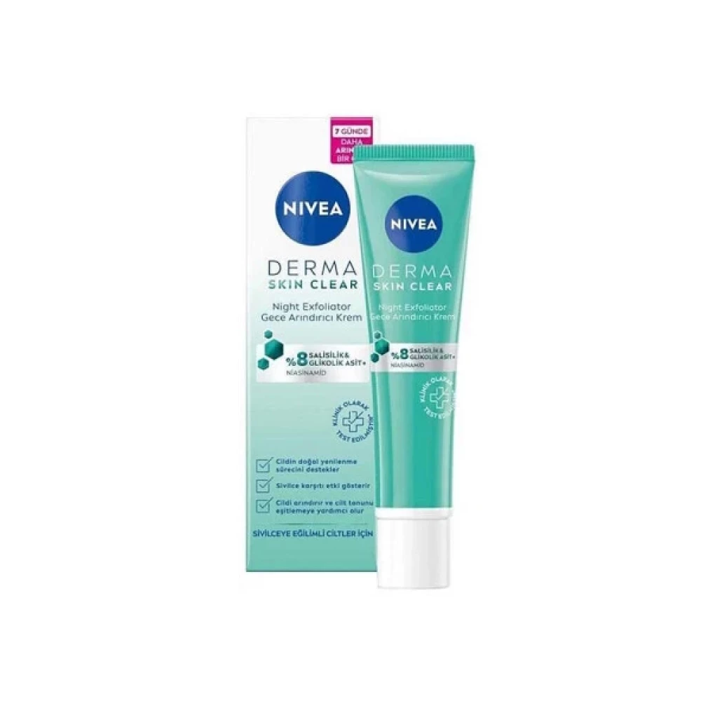 Nivea Derma Skin Clear Gece Arindirici Krem 40Ml Akne ve Sivilce Bakımı Fiyatı