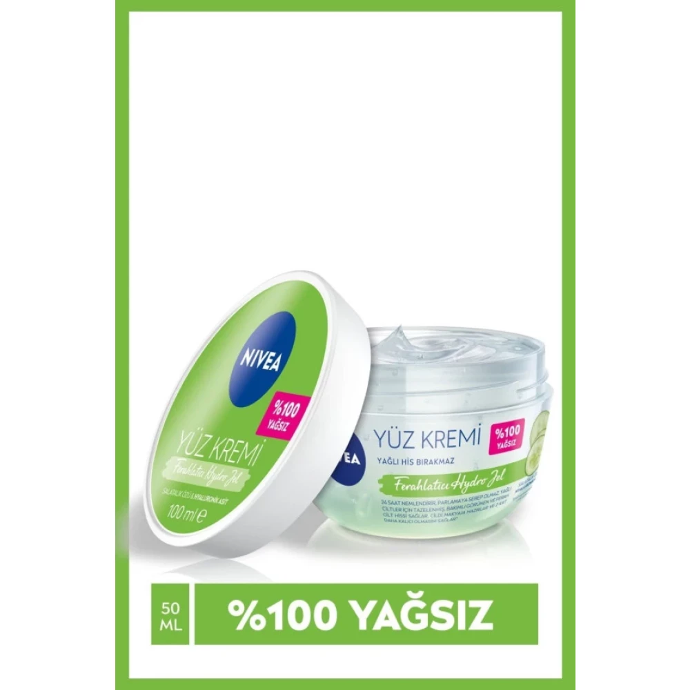 Nivea Ferahlatici Hydro Jel Yuz Bakim Kremi 100Ml,Hyaluronık Asit,Yagli Cilt,Parlama Karsiti Nemlen Gündüz Kremleri Fiyatı