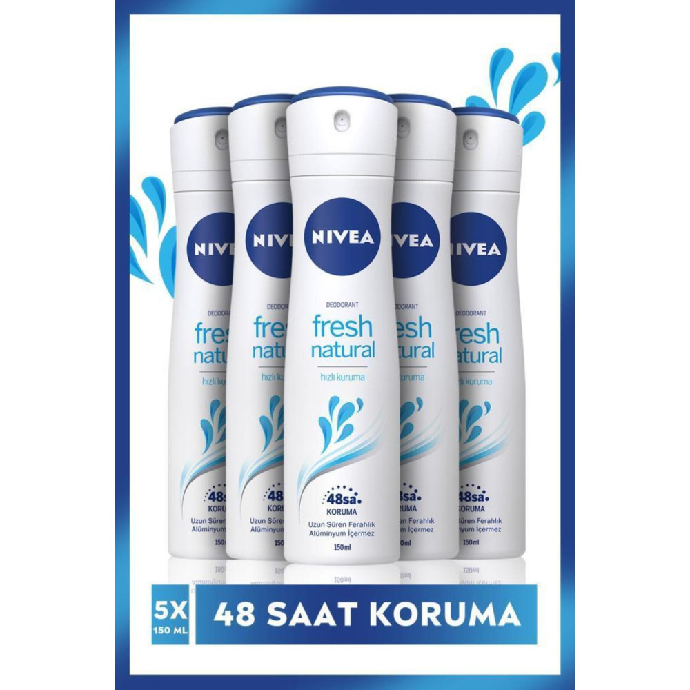 Nivea Kadın Sprey Deodorant Fresh Natural 48 Saat Deodorant Koruması 150ml X 5 Adet Deodorantlar Fiyatı