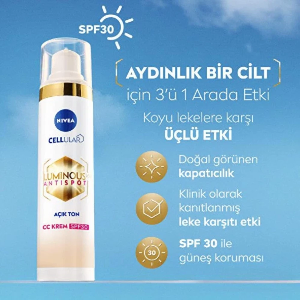 Nivea Luminous Koyu Leke Karsiti Cc Krem Acik Ton 40 Ml Leke Kremi Fiyatı