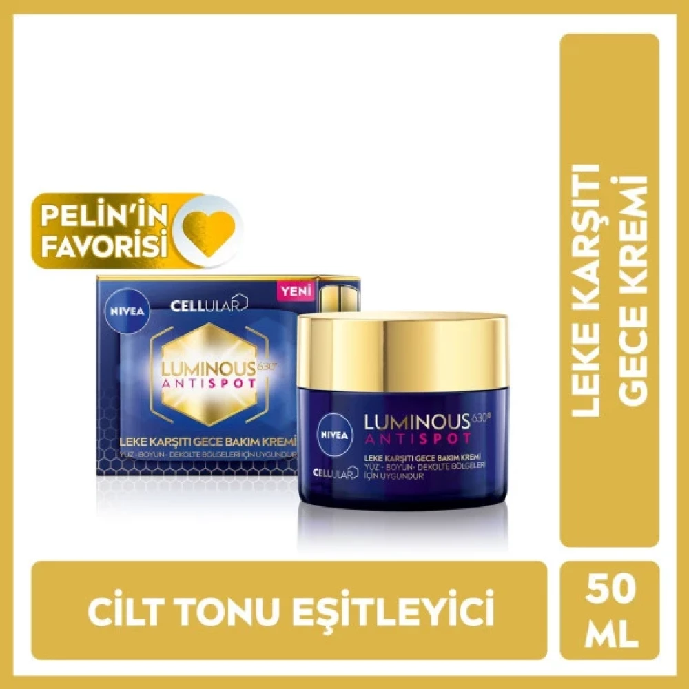 Nivea Luminous630 Leke Karsiti Gece Yuz Bakim Kremi 50Ml,Hyaluronik Asit, Tum Cilt Tipleri Gece Kremleri Fiyatı