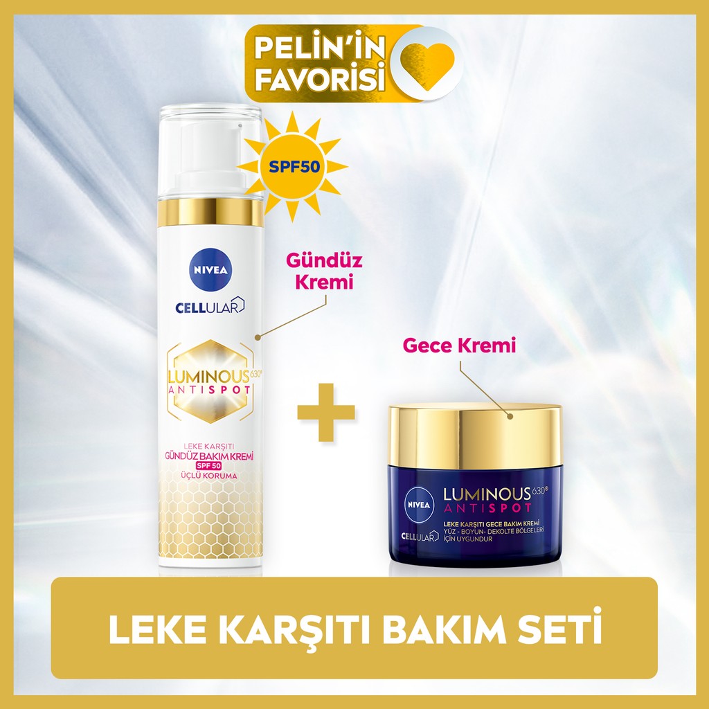 NIVEA Luminous630 Leke Karşıtı Gündüz ve Gece Kremi Seti 40 ml ve 50ml E Vitamini İçeren Yenileyici Formül Gündüz Kremleri Fiyatı