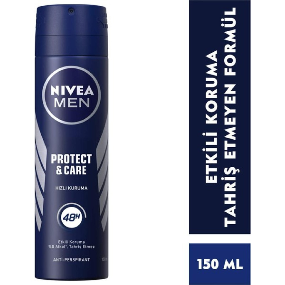 Nivea Men Erkek Sprey Deodorant Protect&Care 48 Saat Anti-perspirant Koruma 150ml - 150 ml Deodorantlar Fiyatı