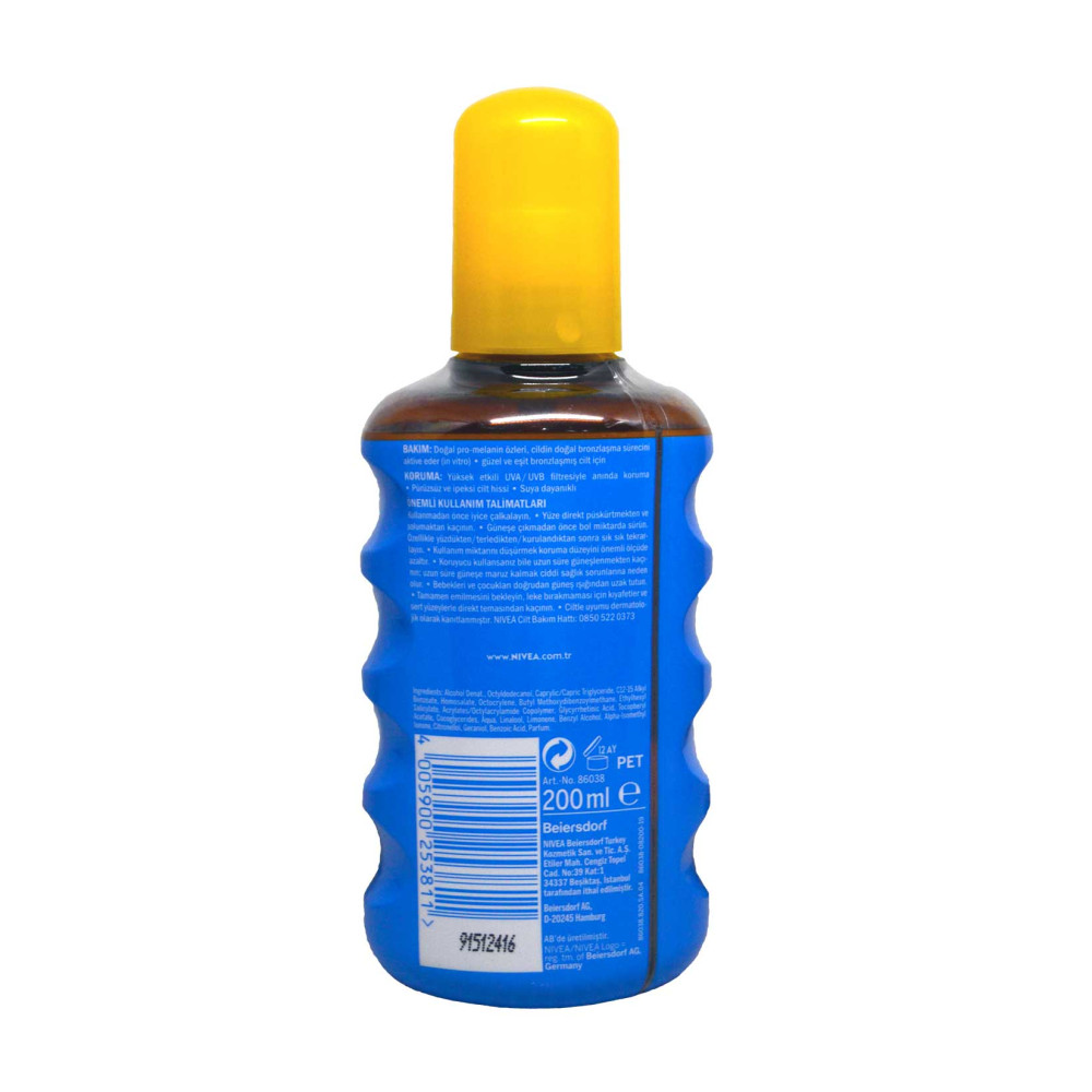 Nivea Sun Koruma&Bronzluk Güneş Yağı 200 ml Sprey 30 Yüksek