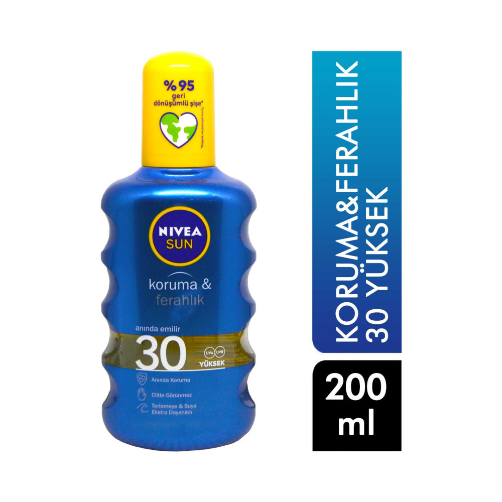 Nivea Sun Koruma&Ferahlık Güneş Koruyucu 200 ml Sprey 30 Yüksek Güneş Sonrası Kremler ve Losyonları Fiyatı
