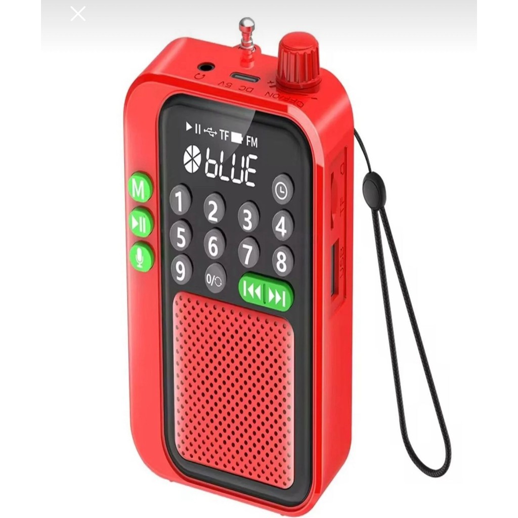 Nivego Bluetooth Şarjlı Radyo USB & Tf Kart Okuyucu Deprem Çantasına Uygun Fm Radyo - Mini Hoparlör - Kırmızı Bluetooth Hoparlör Fiyatı