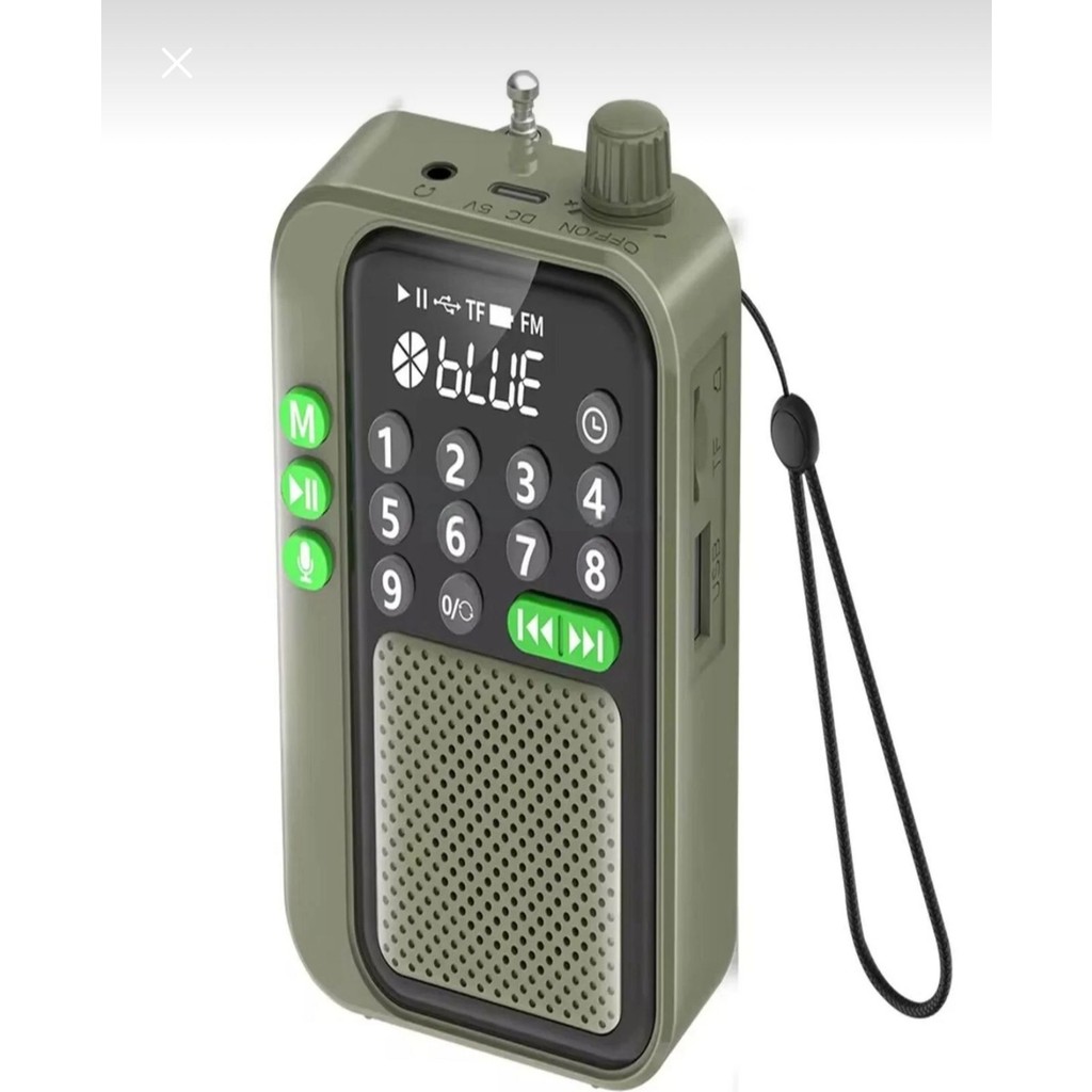 Nivego Bluetooth Şarjlı Radyo USB & Tf Kart Okuyucu Deprem Çantasına Uygun Fm Radyo - Mini Hoparlör - Yeşil Bluetooth Hoparlör Fiyatı