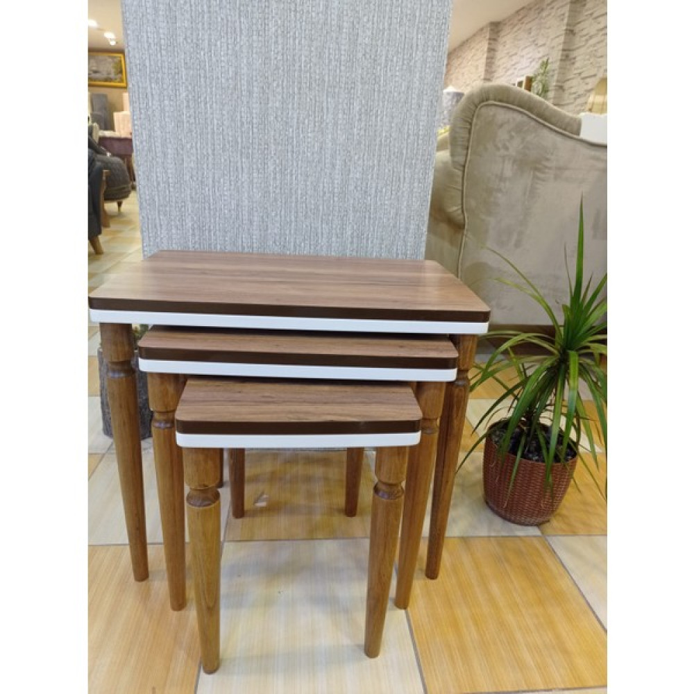 Nivemes Home Nivemes Akset Ceviz 3 Lü Lüx Zigon Zigon Sehpa Fiyatı