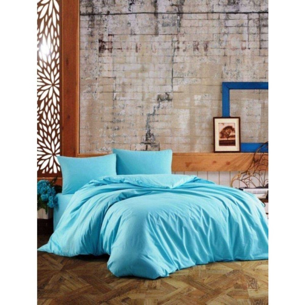 Nivemes Home Nivemeshome Turkuaz %100 Pamuk Çift Kişilik Nevresim Takımı - 200 x 220 cm - Mavi Nevresim Takımı Fiyatı