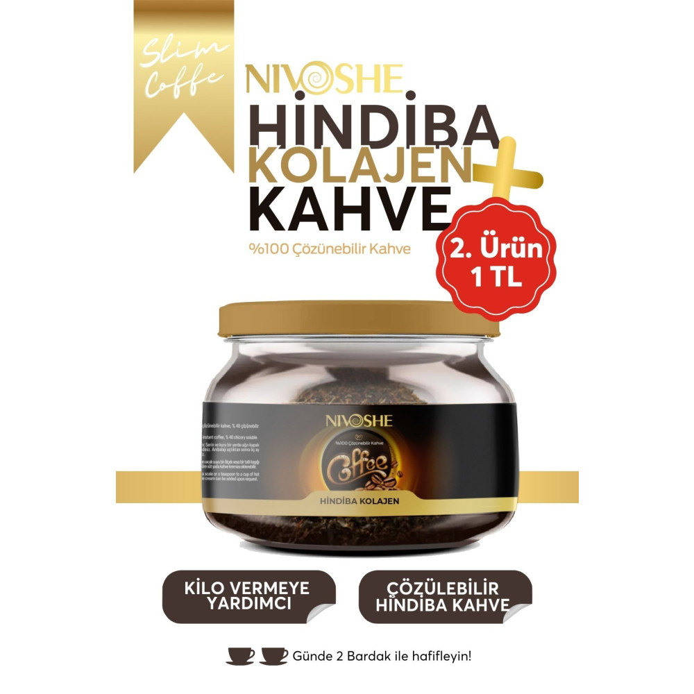 NIVOSHE Hindiba Kahvesi Kolajen Kahvesi Kilo Vermeye Yardımcı Kahve Zayıflama Diyet Kahvesi Collagen Kahve Fiyatı