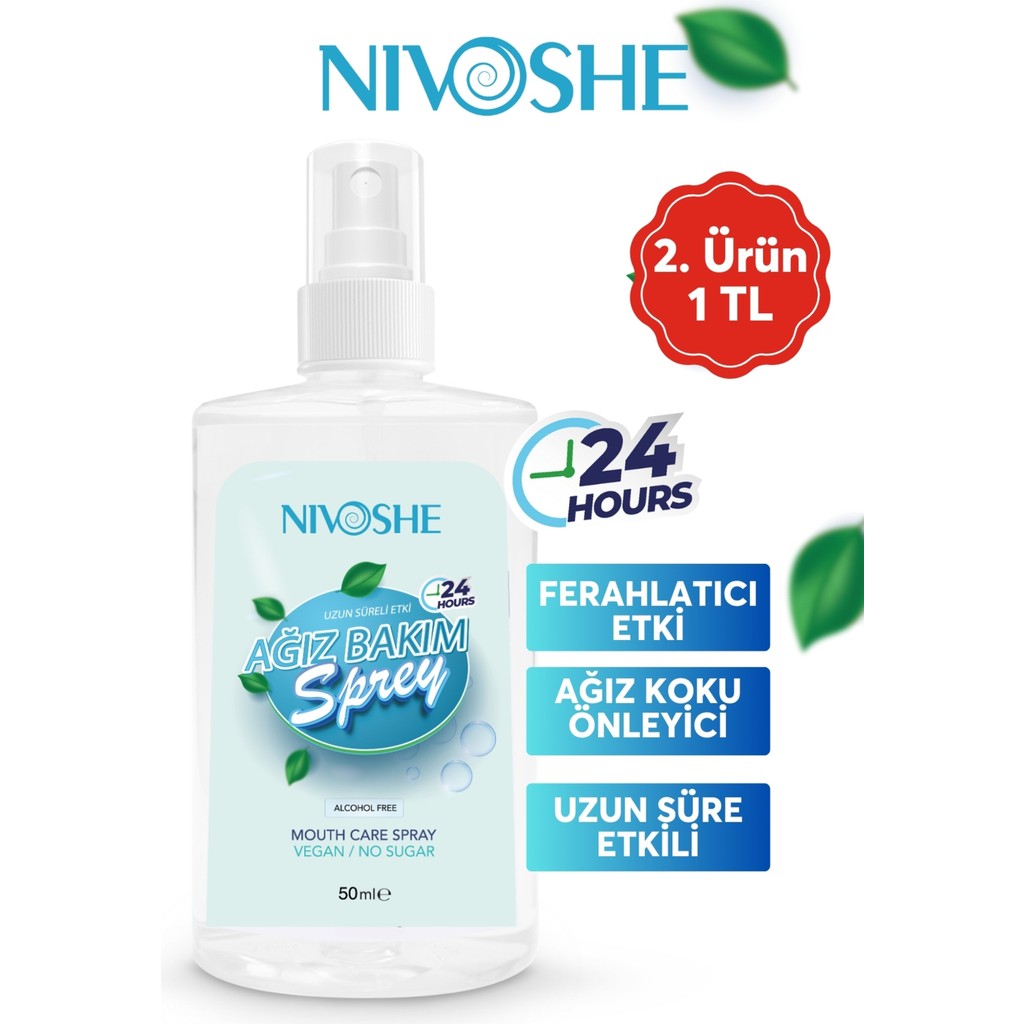 Nivoshe Premium Ağız Kokusu Önleyici Giderici Sprey Anında Koku Giderici Sprey 50 ML Diğer Fiyatı