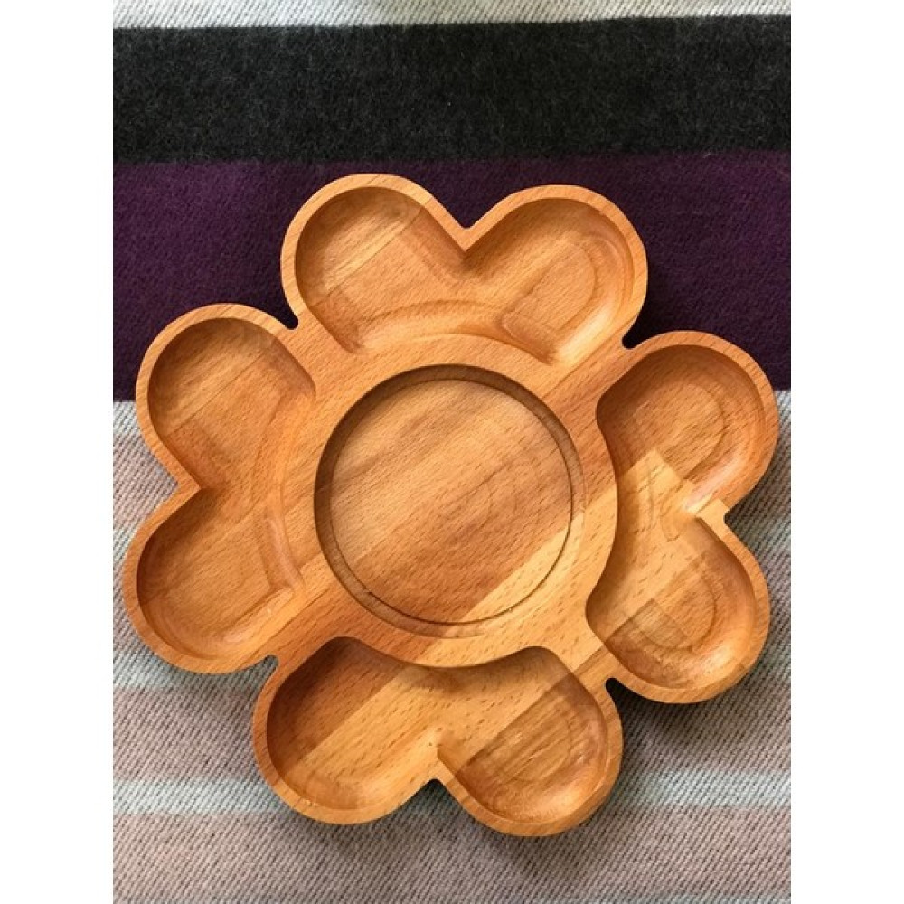 Niya Wood Ahşap Çerezlik Çok Amaçlı 5 Bölmeli 24 cm Çapında Bambu Çerezlik Mutfak Gereçleri Fiyatı