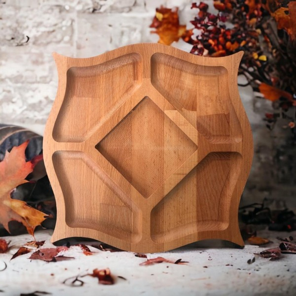 Niya Wood Ahşap Çerezlik Çok Amaçlı 5 Bölmeli 28 Cm Çapında Çerezlik Mutfak Gereçleri Fiyatı