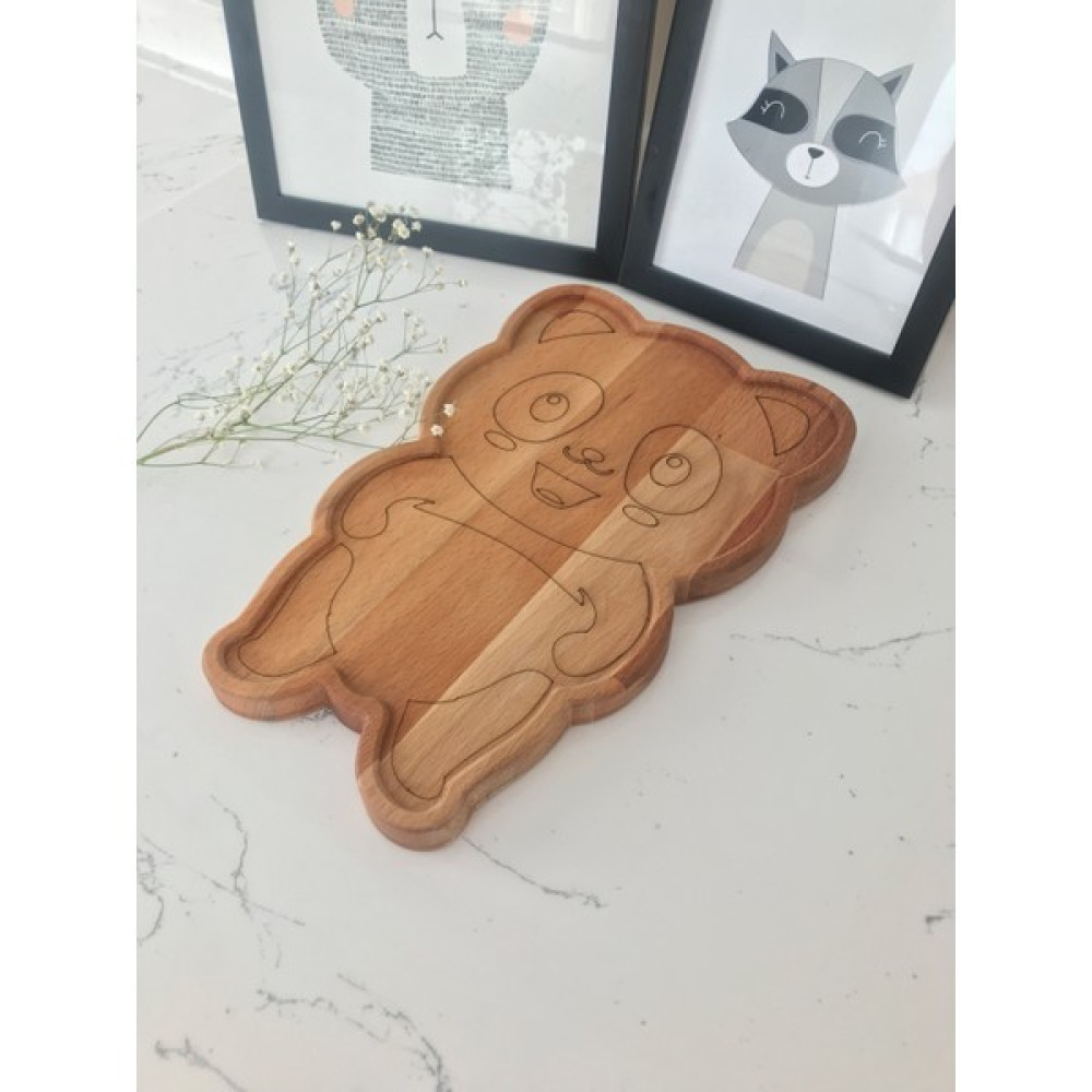 Niya Wood Çocuk Panda Kahvaltı Tabağı Ahşap Mutfak Gereçleri Fiyatı