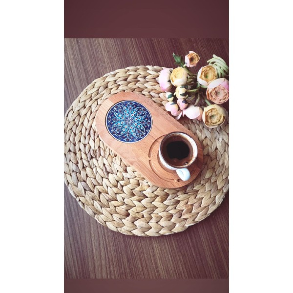 Niya Wood Kahve & Çay Sunumluk - 23,5*13,5 cm - Ahşap Servis Tepsisi Fiyatı