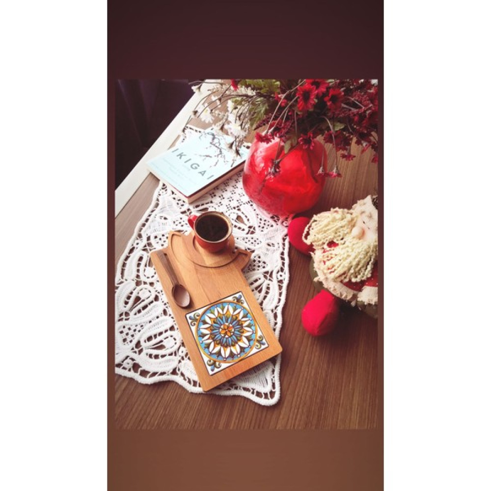 Niya Wood Kahve & Çay Sunumluk - 27*16,5 cm - Ahşap Servis Tepsisi Fiyatı