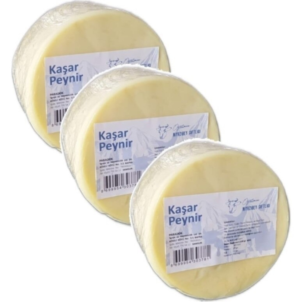 Niyazibey Çiftliği Taze Kaşar Peynir 400G 3lü Paket. Çiftlik Kaşarı - 1,2 kg Peynir Fiyatı
