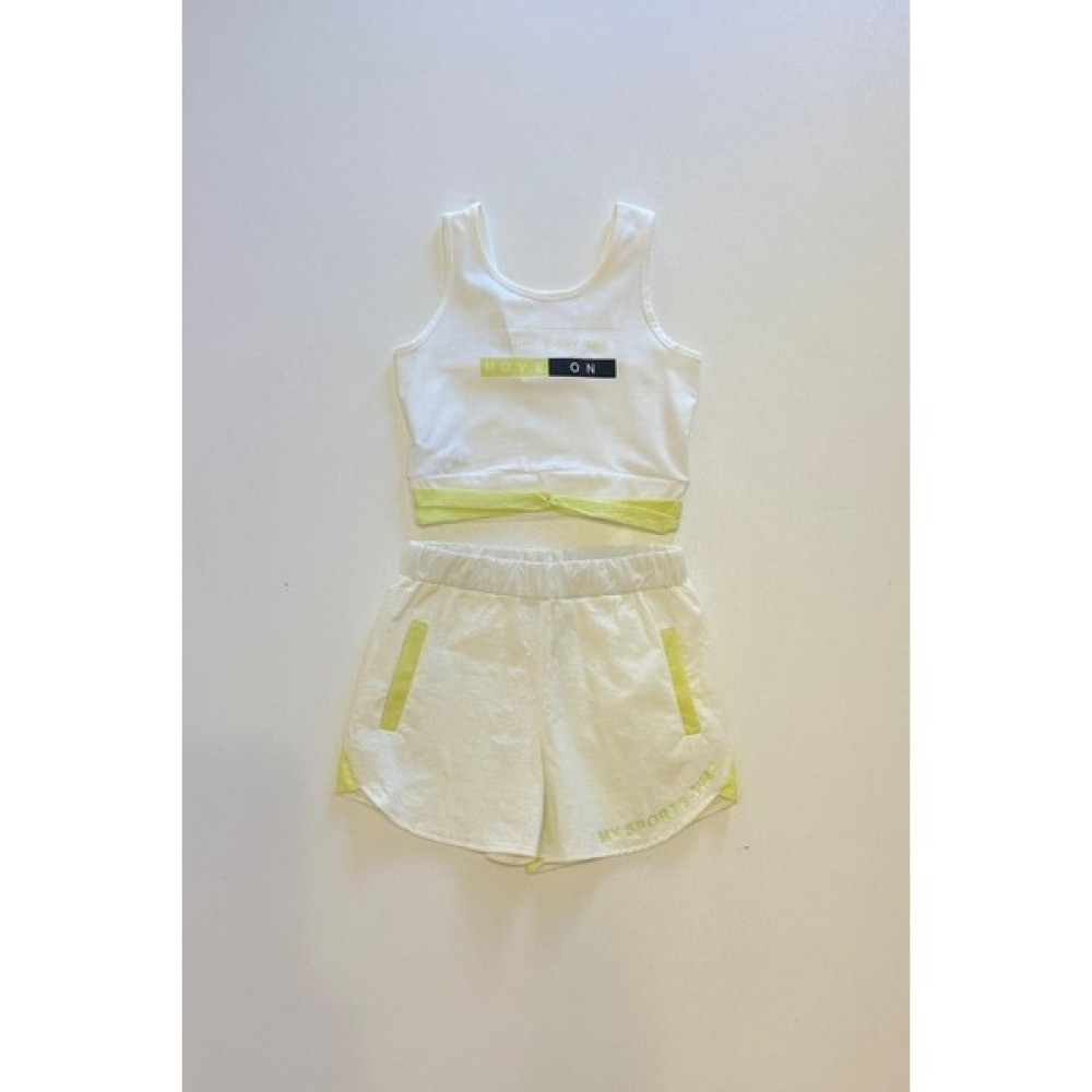 Nk Kids Kız Çocuk Penye Astarlı Paraşüt Kumaş Şort ve Crop Tişört Spor Takım10 Kız Çocuk Giyim Takımı Fiyatı