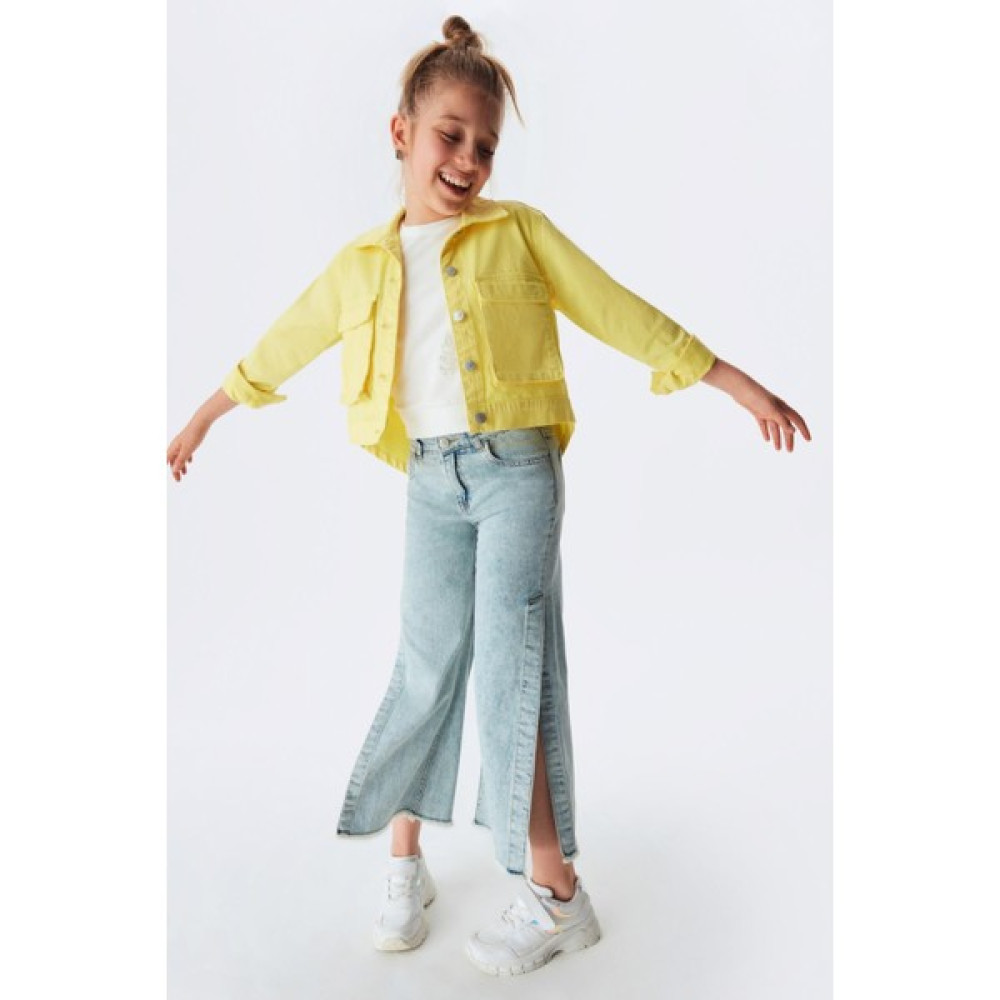 nk kids kız çocuk sarı kot ceket Kız Çocuk Mont Fiyatı