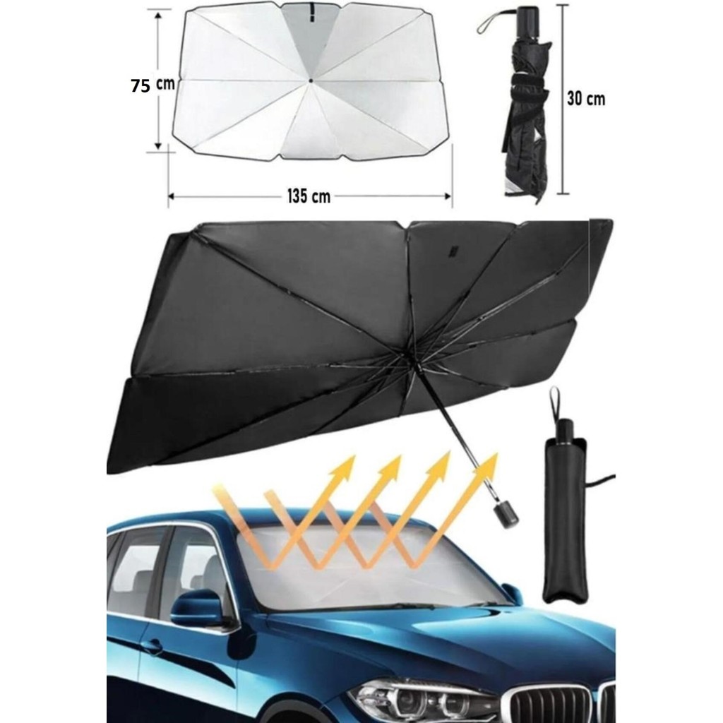 NKT GROUP Katlanabilir Araba Ön Cam Güneşlik 75 cm x 135 cm Şemsiye Tasarımı İle Gölgelik - 75 x 135 cm SSD / Solid State Drive Fiyatı