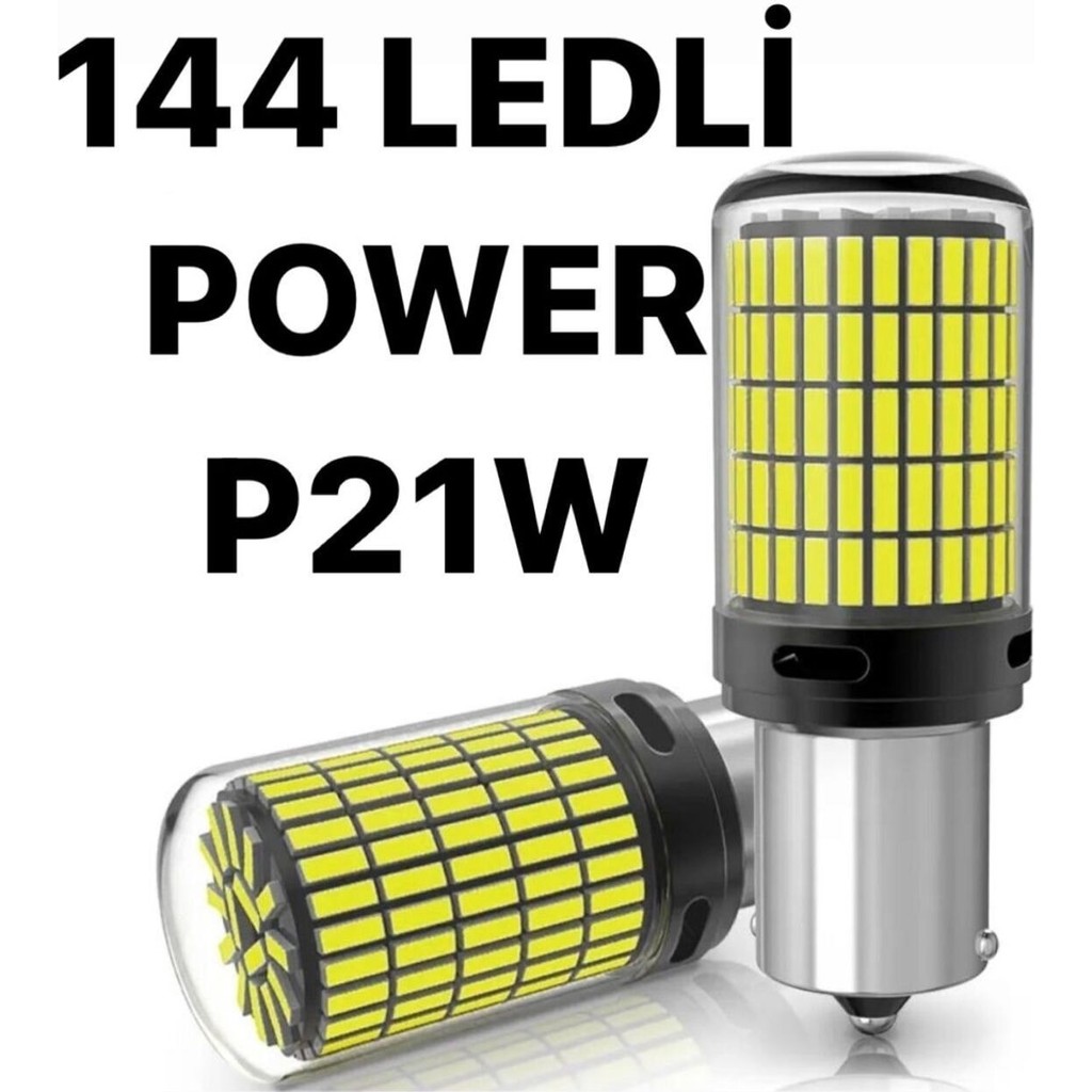 NKT GROUP P21W 144 Ledli Ultra Parlak Geri Vites Park Ampül Tek Duy Beyaz (2 Adet) Ledli Lambalar Fiyatı