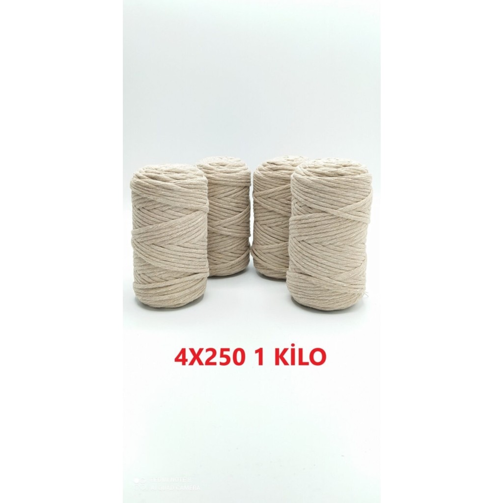 Nlux Bej 1 kg Makrome Tarama Ipi Pamuk 3.0 / 3.5 mm 4X250 gr - Vizon Diğer Fiyatı