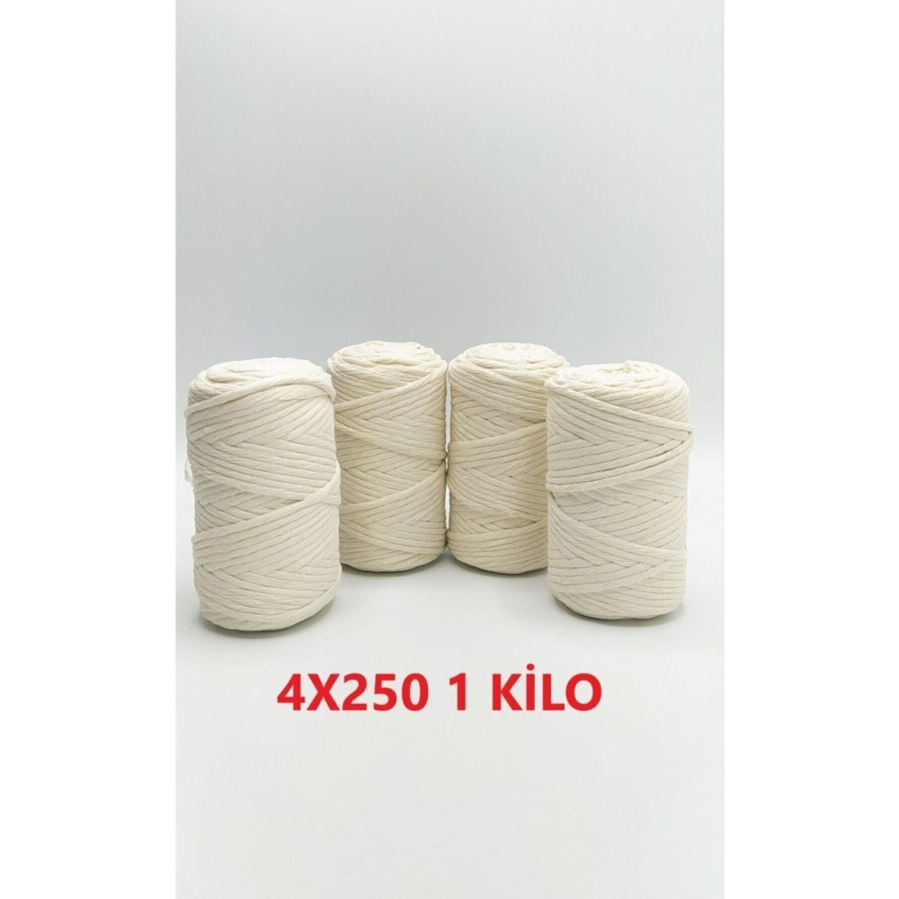 NLUX Ekru 1 Kg Makrome Tarama Ipi Pamuk 3.0 / 3.5 Mm 4x250 gr Dikiş Makinesi Aksesuarları Fiyatı
