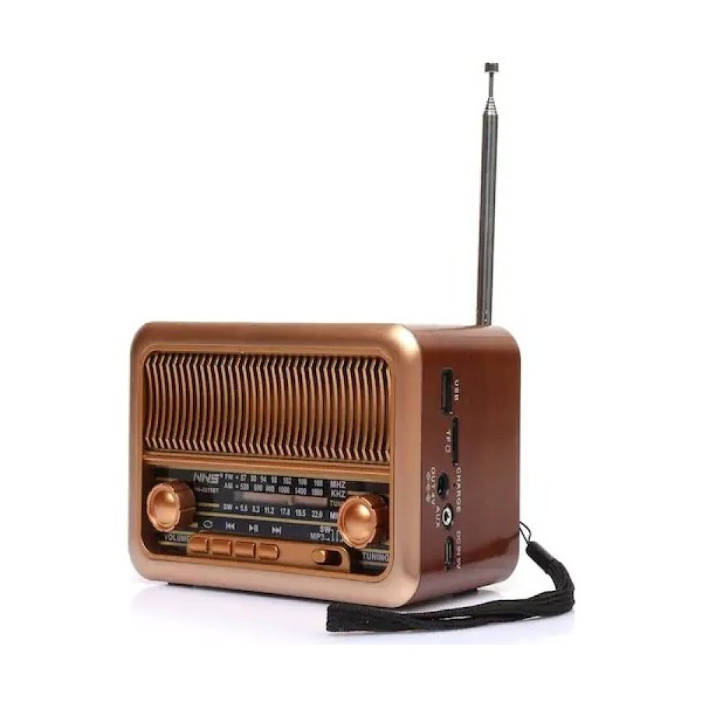 Nns NS-3315BT Taşınabilir Nostaljik Radyo Bluetooth Hoparlör Mp3 Çalar - Koyu Kahverengi Alarmlı Saatler & Radyolar Fiyatı