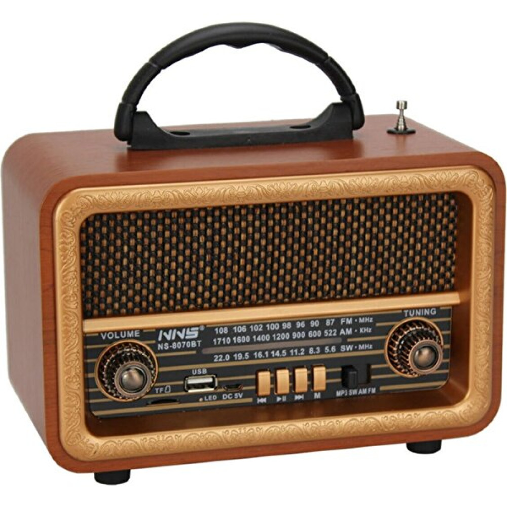 Nns NS-8070BT Taşınabilir Nostaljik Radyo Bluetooth Hoparlör USB Bluetooth Hoparlör Fiyatı