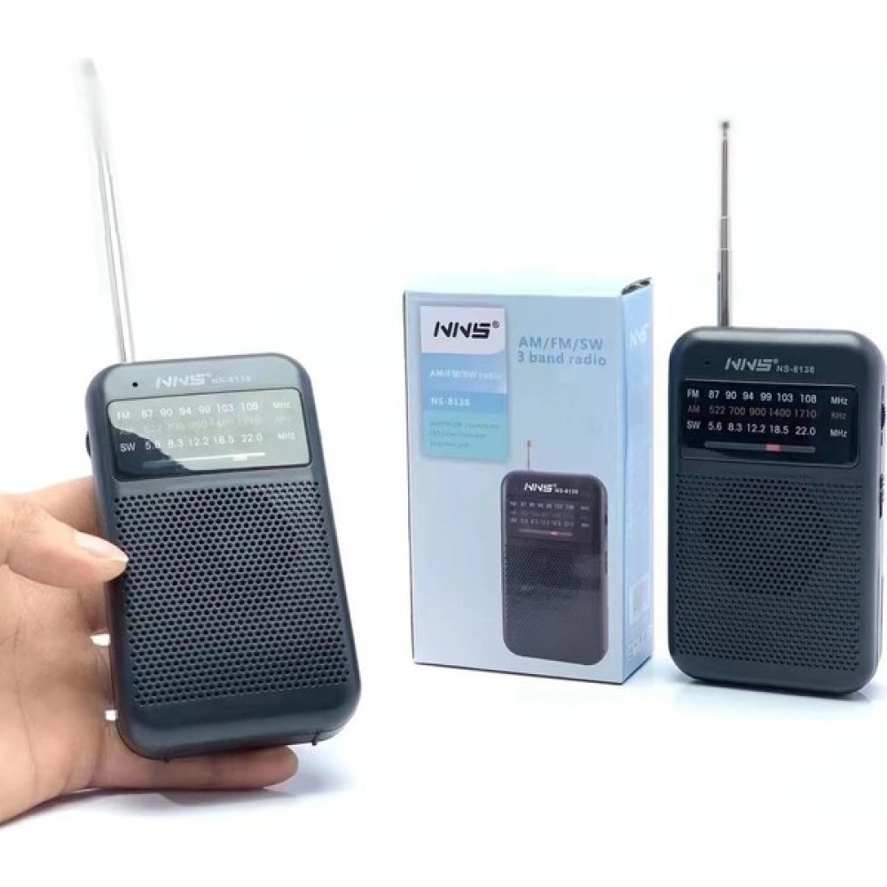 Nns NS-8138 Fm Am Sw 3 Bandlı El Tipi Taşınabilir Cep Radyosu Pilli Radyo - Yeni Ürün - Siyah Alarmlı Saatler & Radyolar Fiyatı