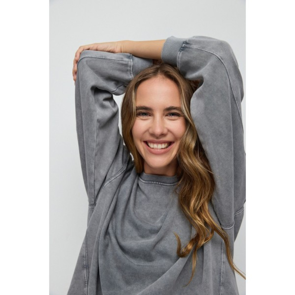 No Matter What Bisiklet Yaka Oversize Baskılı Sweatshirt Bayan Sweatshirt Fiyatı