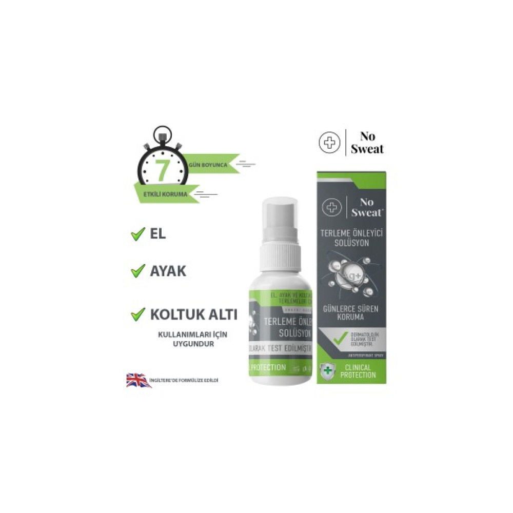 No Sweat Terleme Önleyici Antiperspirant Sprey İz Bırakmaz - Gün Boyu Kuruluk El Ayak ve Koltuk Altı 50 ml Deodorantlar Fiyatı