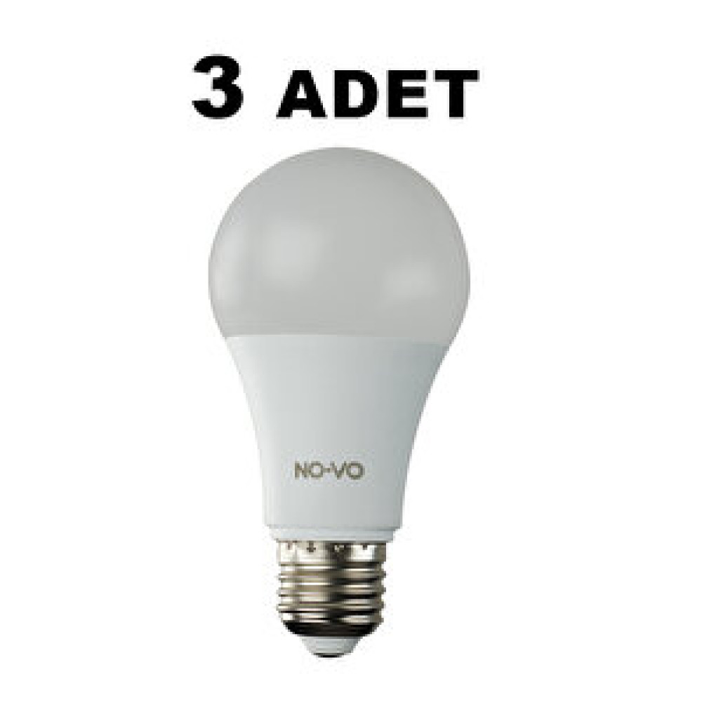 NO-VO 15w Led Ampul 3'lü Paket - Beyaz Işık Led Aydınlatmalar Fiyatı
