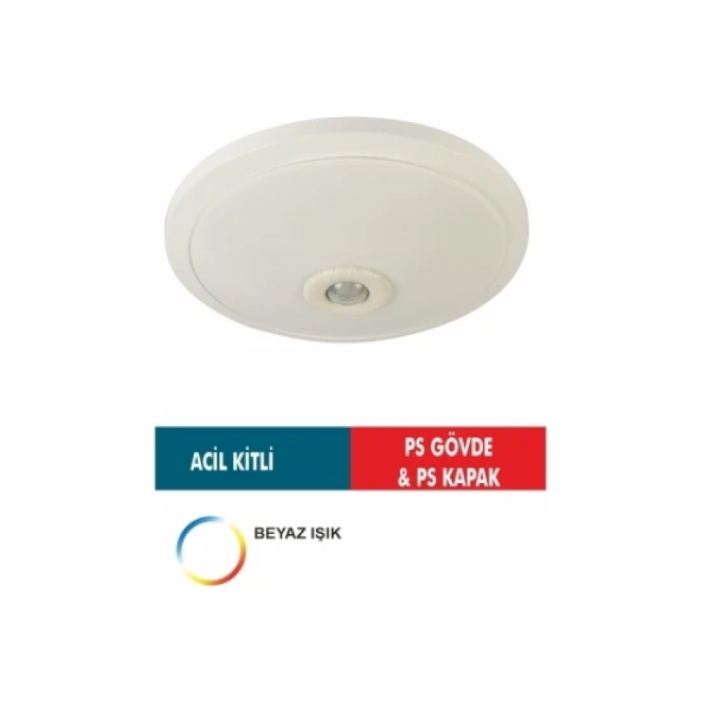 No-Vo 18W Ledli Sensorlu Acil Kitli Tavan Armaturu (Ps Govde & Ps Kapak) Armatür Fiyatı