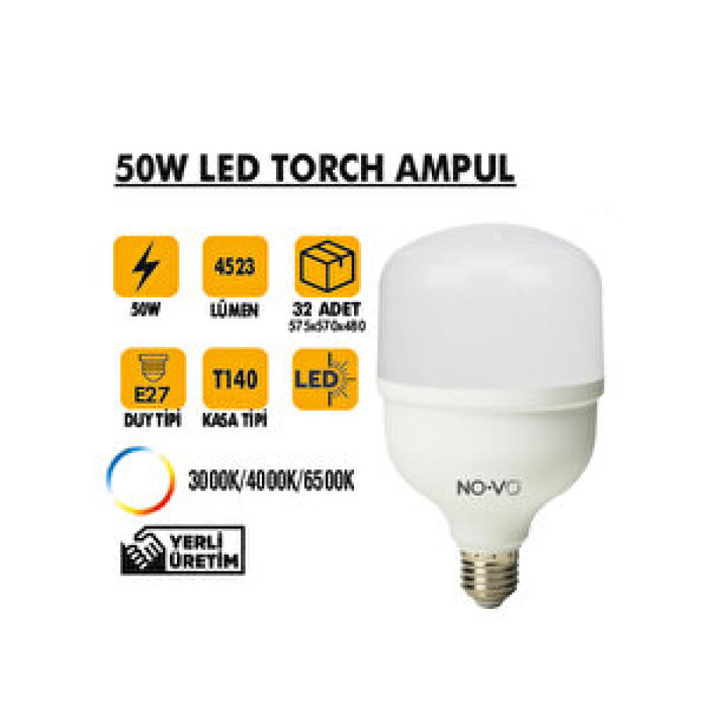 NO-VO 50w Led Torch Ampul Led Aydınlatmalar Fiyatı