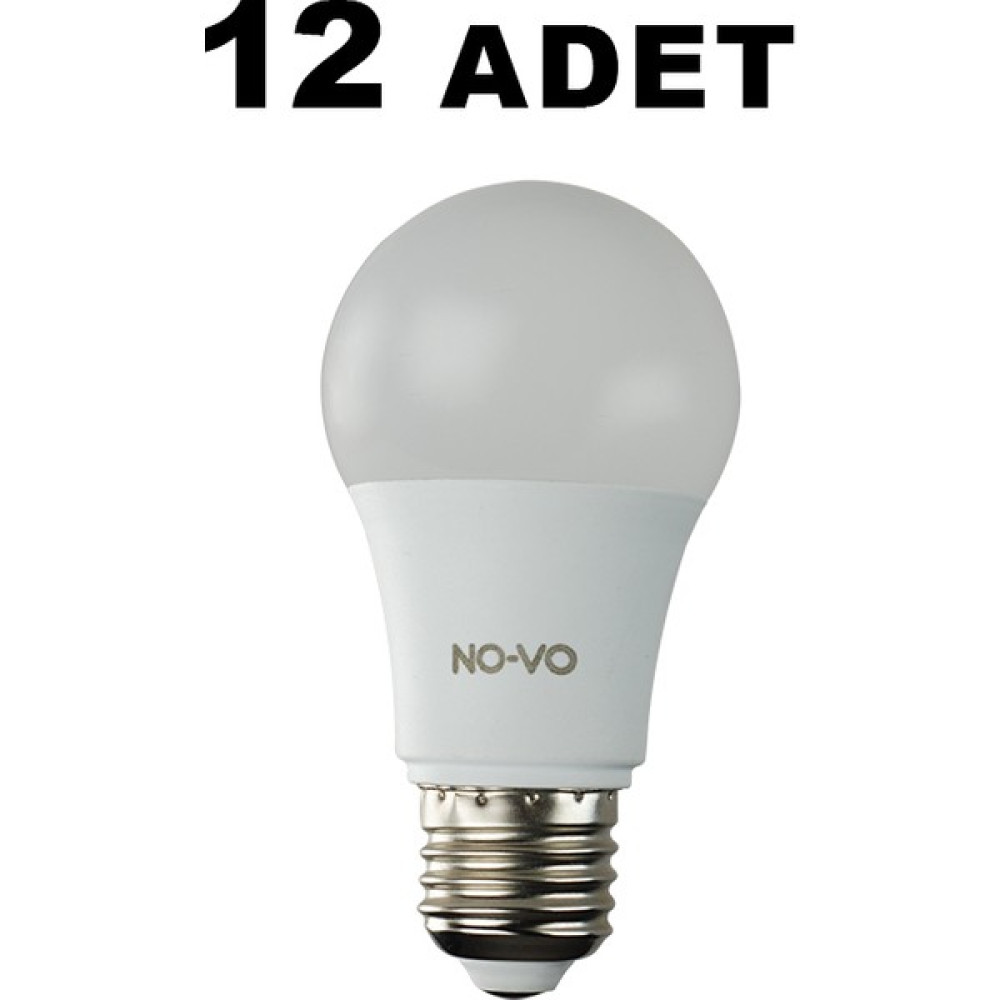 No-vo 9W LED Ampul 12'li Paket (Gün Işığı) - 1 - 10 W - Gün Işığı Led Aydınlatmalar Fiyatı