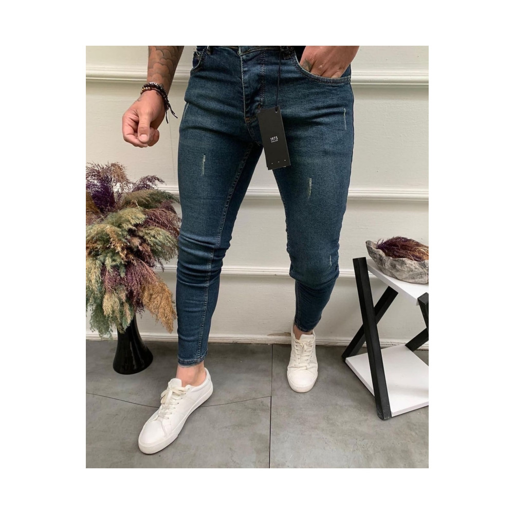 No Way Skinny Fit Likralı Yeşil Tintli Mavi Tırnaklı Erkek Pantolon 31 Beden Kadın Pantolon Fiyatı