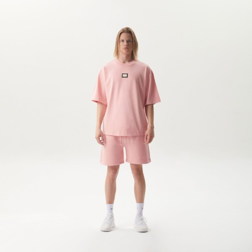 No1You Bisiklet Yaka Metal Plakalı Pembe Unisex Tişört Erkek T-shirt Fiyatı