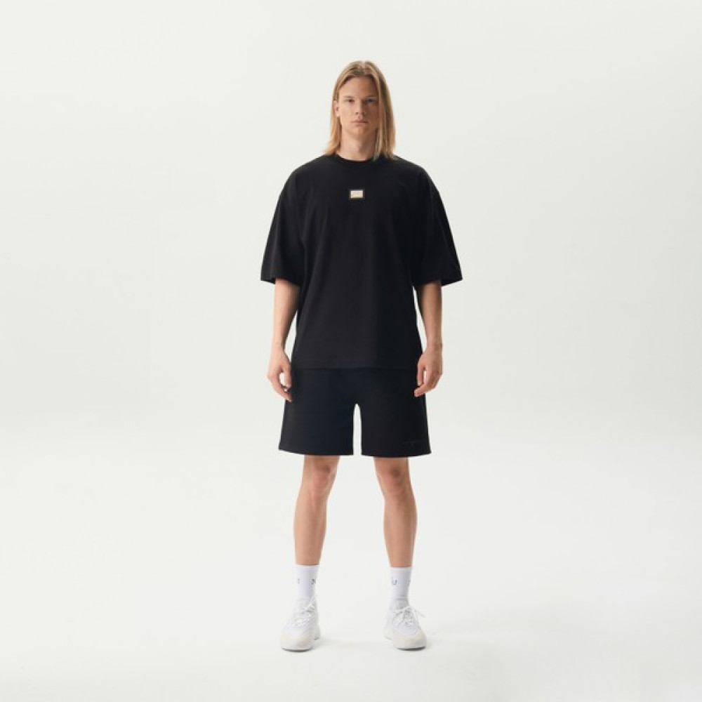 No1You Bisiklet Yaka Metal Plakalı Siyah Unisex Tişört Erkek T-shirt Fiyatı