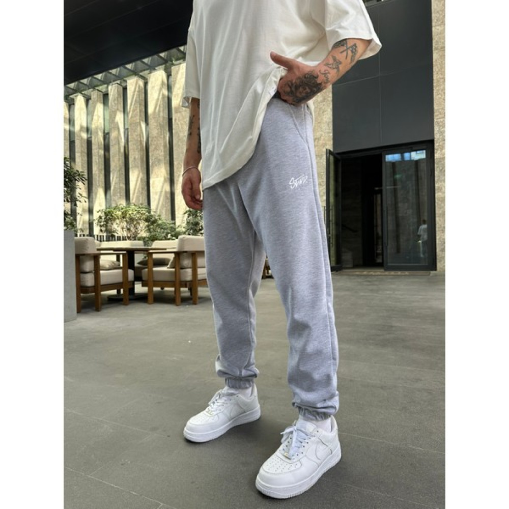 No362 Stwd Nakışlı Basic Jogger Eşofman Altı - Gri Erkek Eşofman Fiyatı
