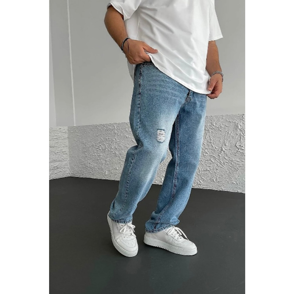 NO61 MAN Baggy Mavi Renk Rahat Kalıp Kot Pantolon 30 Beden Kadın Pantolon Fiyatı