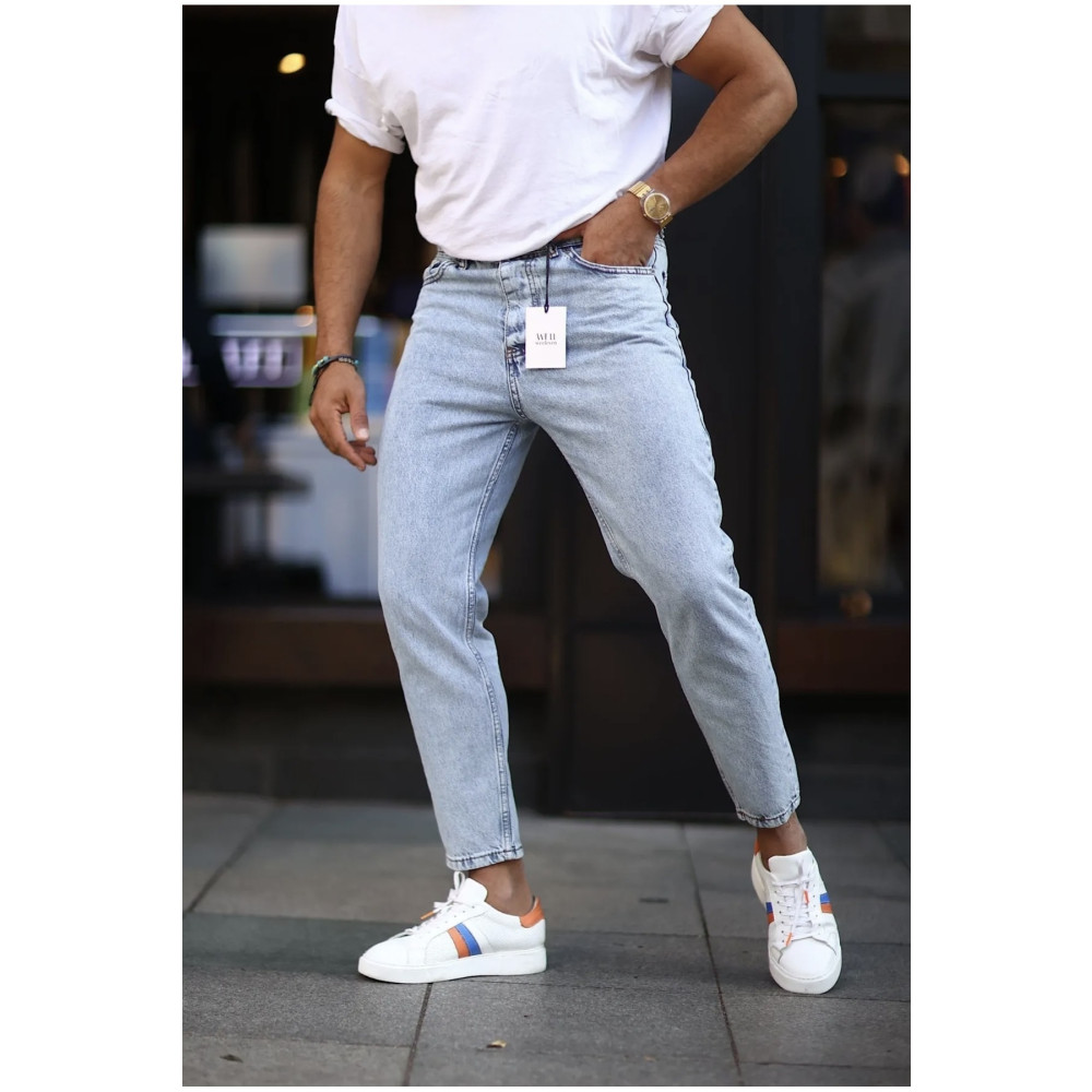 NO61 MAN Boyfriend Buz Mavisi Kot Pantolon 32 Beden Kadın Pantolon Fiyatı