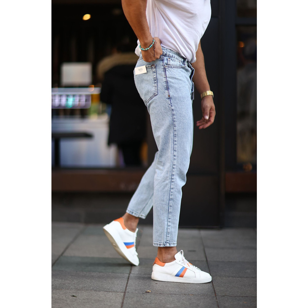 NO61 MAN Boyfriend Düz Açık Mavi Kot Pantolon 34 Beden Kadın Pantolon Fiyatı