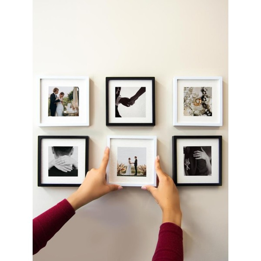 Nobbystar Yapışkanlı Sök-Tak Paspartulu Beyaz - Siyah 14X14CM Pola Kare Fotoğraf Çerçevesi - 6'lı paket - 18.5x18,5cm Resim & Fotoğraf Çerçevesi Fiyatı