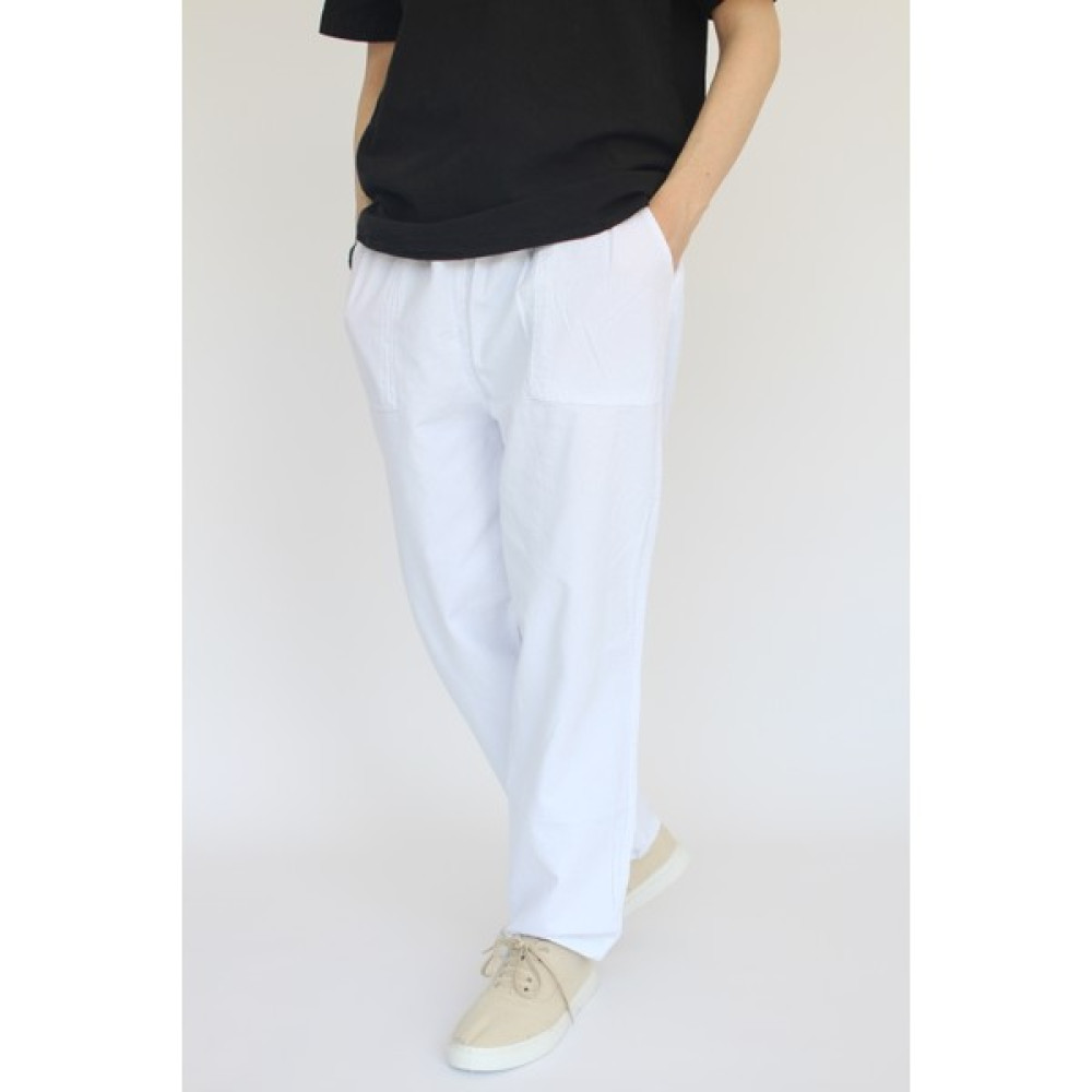 Nobility Jean Unisex Yazlık Beli Lastikli Rahat Beyaz Keten Pamuklu Serin Tutan İpli Bol Keten Pantolon Erkek Pantolon Fiyatı