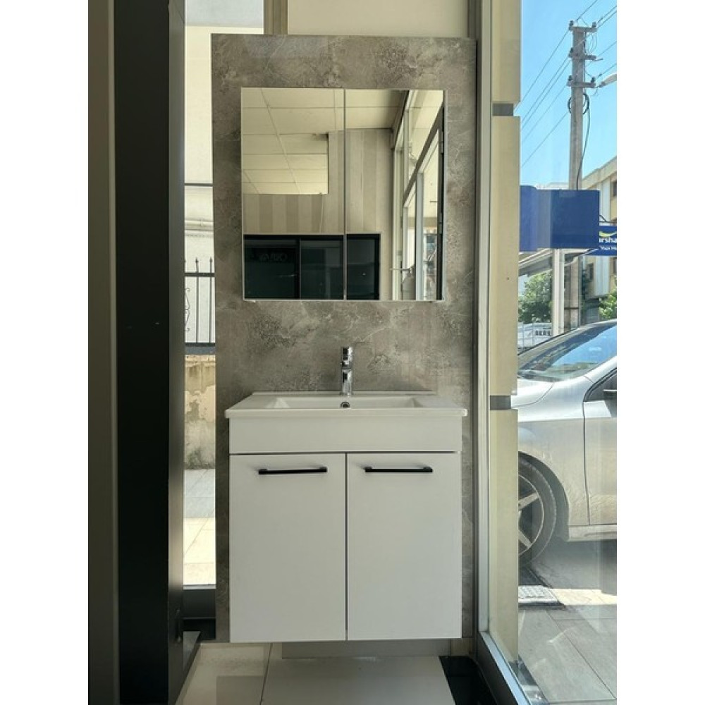Noce Furniture Banyo Dolabı Lavabolu Aynalı 65 cm NC6623-04 - Beyaz Banyo Dolabı / Mobilyası Fiyatı