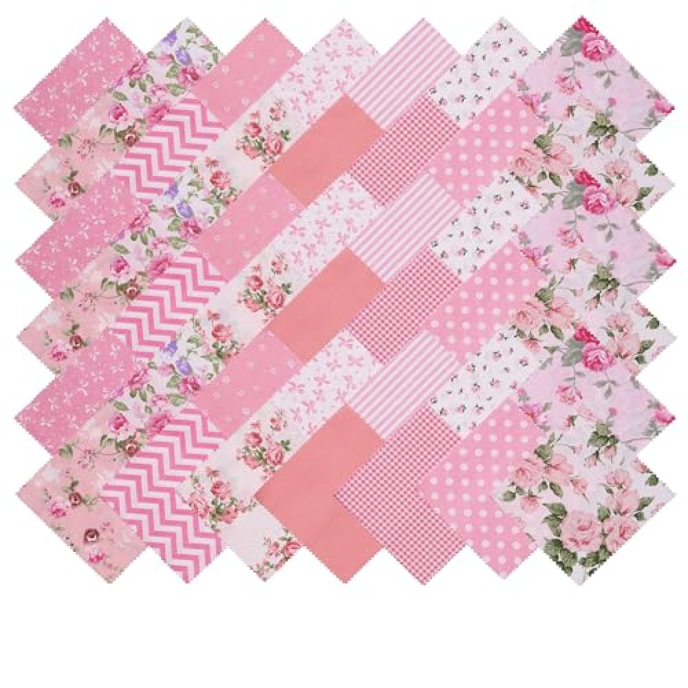 Nodsaw Pink Charm Packs for Quilting 5 inch - 5x5 Charm Squares Precut Quilting Fabric - 100% Cotton Fabric Squares for Sewing DIY Patchwork (42Pcs) ﻿ Sewing Machine Fiyatı