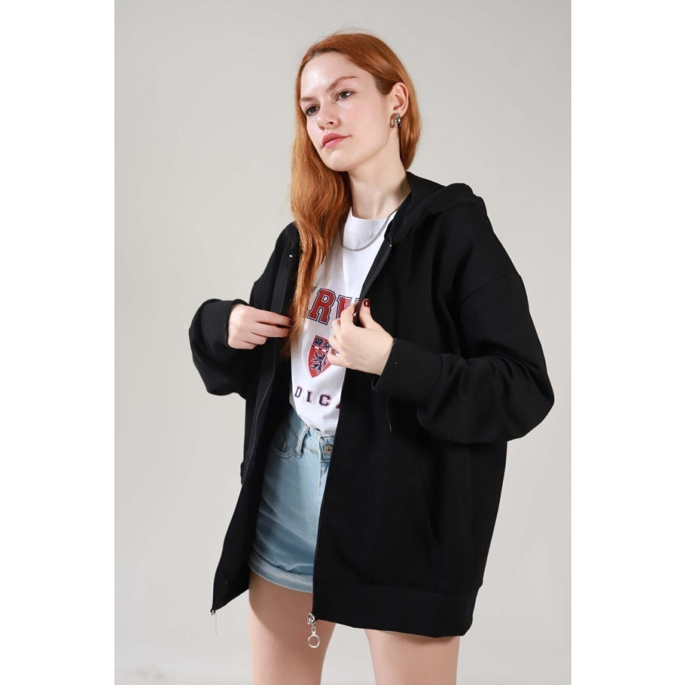 NOFILTER Siyah Iki Iplik Basic Oversize Hırka 4XL Beden Kadın Hırka Fiyatı