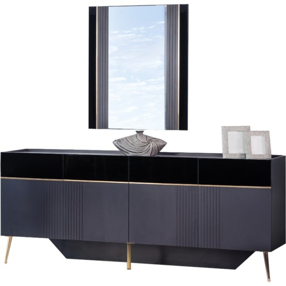 Noir Gold Yemek Odası Konsol - 80 x 190 cm - Antrasit Konsol Mobilya Fiyatı